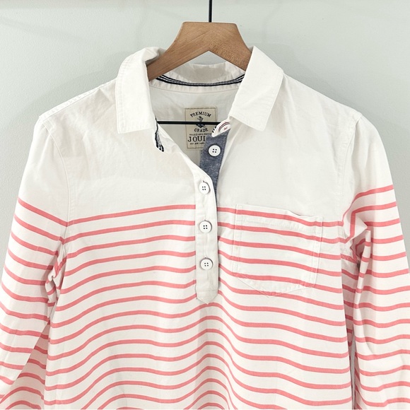 Joules Ashbrook Stripe Popover Deck Shirt White Red Stripe Size 6 - Picture 3 of 6